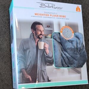 NWT! Bella Russo Gray Weighted Plush Robe